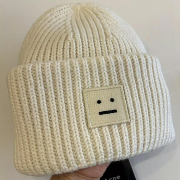 Women's Rib Knit Beanie Hat White - Picture 1 of 4